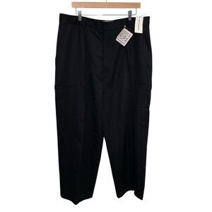 LOEWE Womens XXL High Waisted Tapered Zip Button Hem 100% Wool Trouser Pants NWT